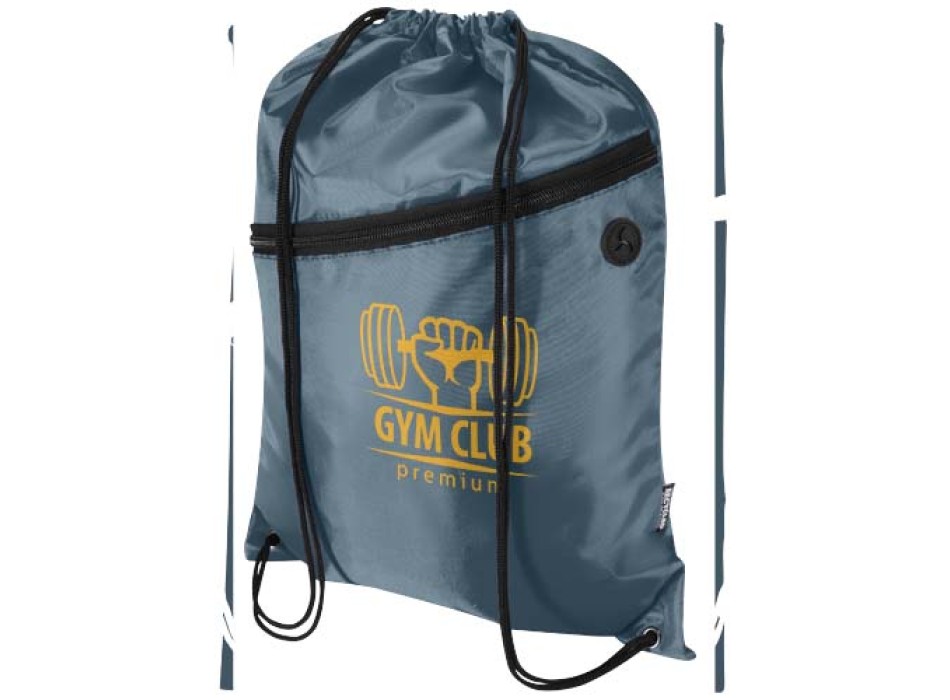 Borsa con coulisse in RPET con tasca frontale con cerniera Oriole - 5L FullGadgets.com