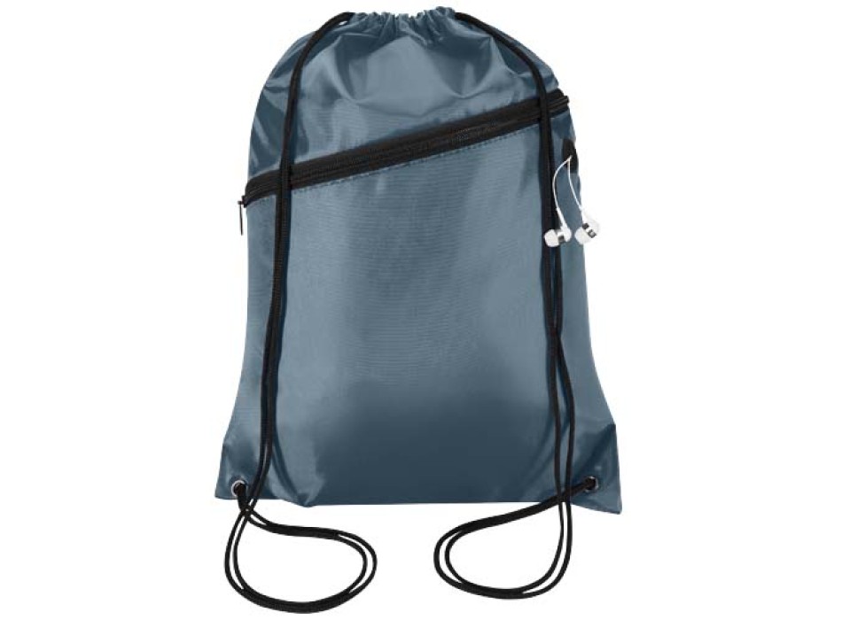Borsa con coulisse in RPET con tasca frontale con cerniera Oriole - 5L FullGadgets.com