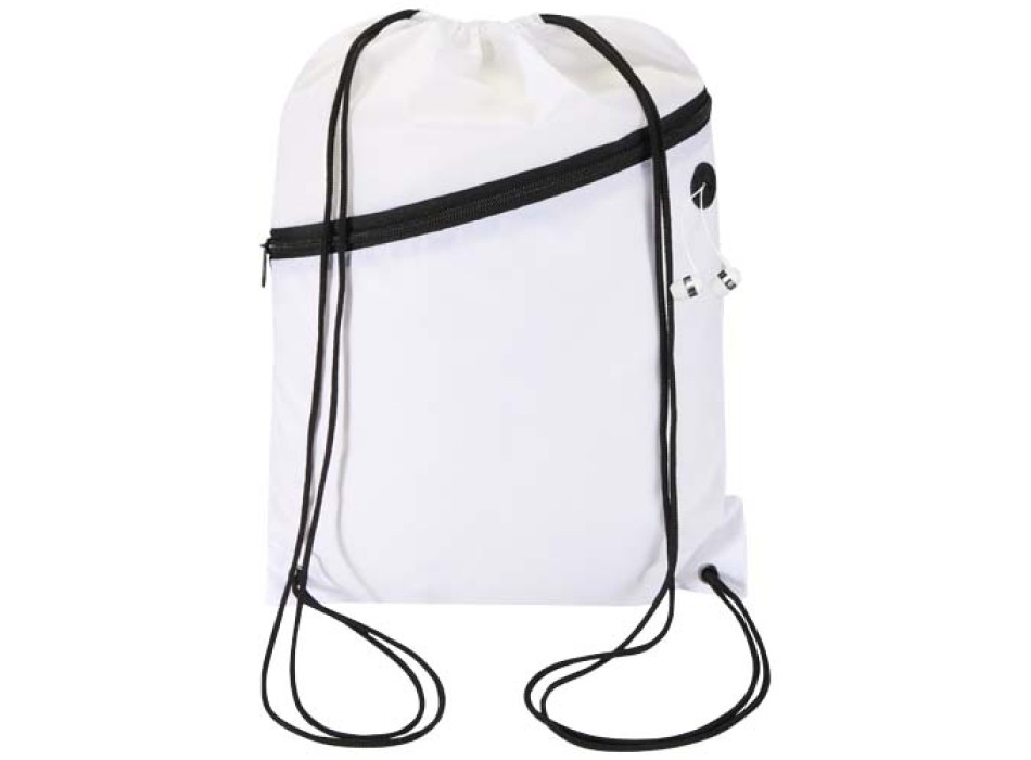 Borsa con coulisse in RPET con tasca frontale con cerniera Oriole - 5L FullGadgets.com