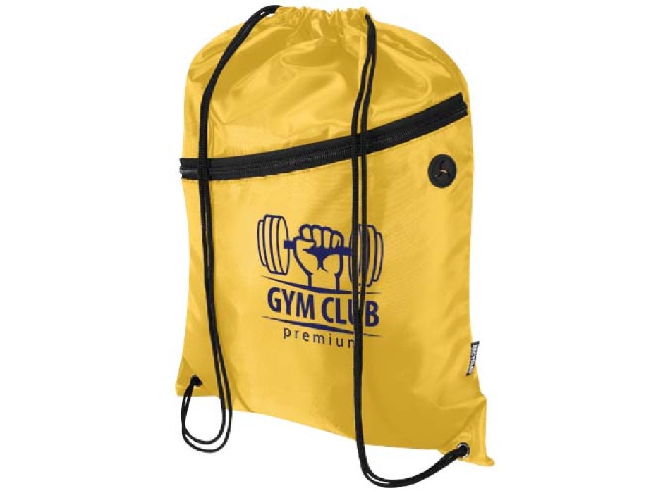 Borsa con coulisse in RPET con tasca frontale con cerniera Oriole - 5L FullGadgets.com