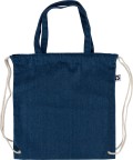 Borsa denim riciclato con coulisse Dex