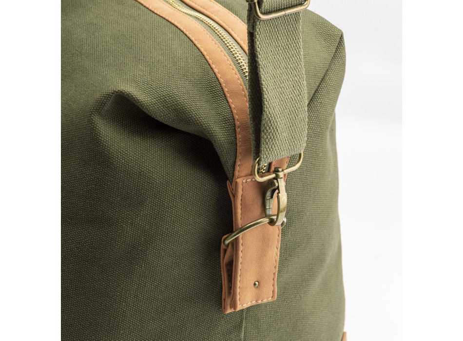 Borsa duffle in canvas  riciclato. Tracolla regolabile e removibile con fibbie in metallo FullGadgets.com