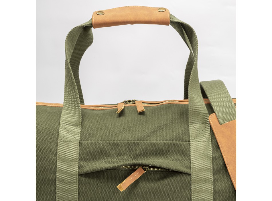 Borsa duffle in canvas  riciclato. Tracolla regolabile e removibile con fibbie in metallo FullGadgets.com