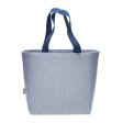 Borsa in cotone riciclato 340 g/m2 con effetto melange. Manici lunghi colorati e soffietto FullGadgets.com