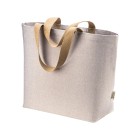 Borsa in cotone riciclato 340 g/m2 con effetto melange. Manici lunghi colorati e soffietto FullGadgets.com