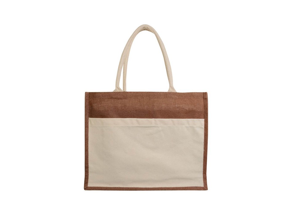 Borsa in juta con interno in PVC, soffietto, manici lunghi e tasca esterna FullGadgets.com