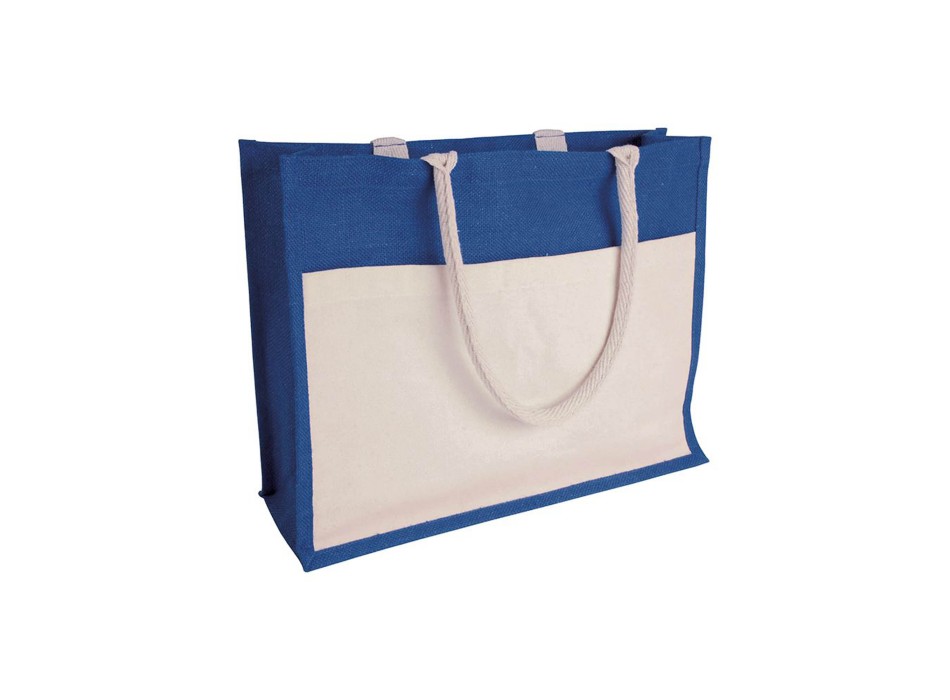 Borsa in juta con interno in PVC, soffietto, manici lunghi e tasca esterna FullGadgets.com