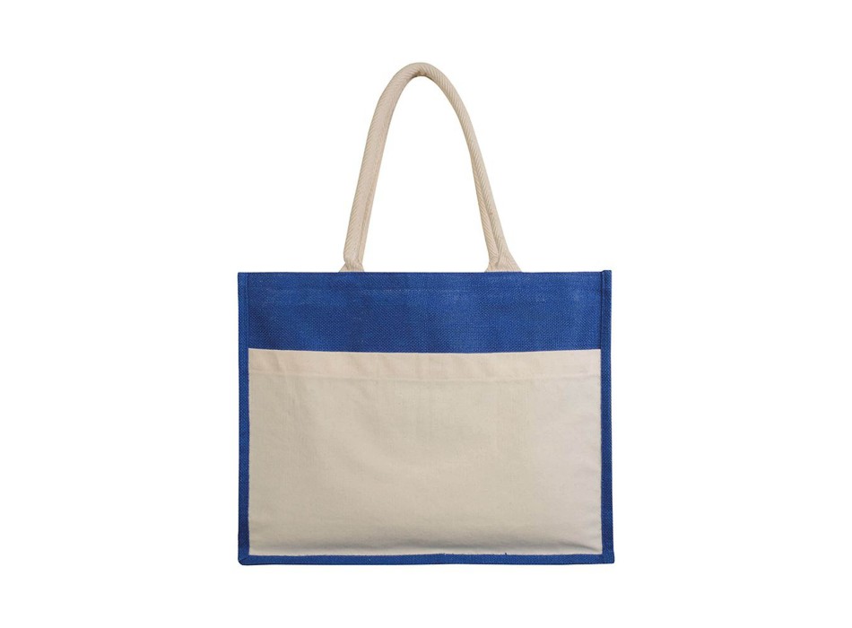 Borsa in juta con interno in PVC, soffietto, manici lunghi e tasca esterna FullGadgets.com