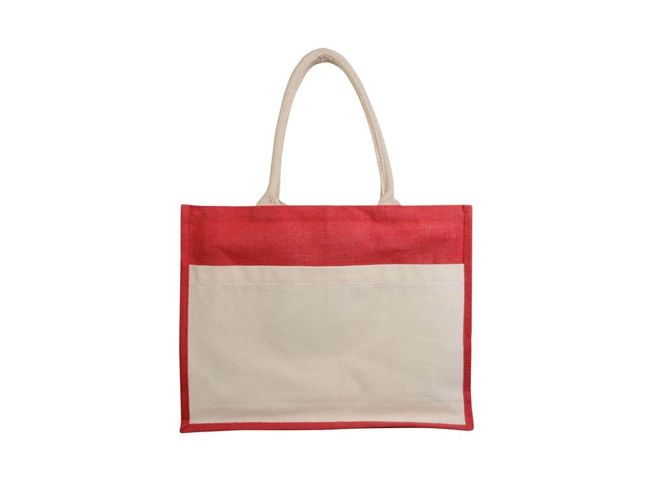 Borsa in juta con interno in PVC, soffietto, manici lunghi e tasca esterna FullGadgets.com