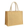 Borsa in juta con manici lunghi in corda e inserti colorati. Con soffietto FullGadgets.com