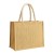 Borsa in juta con manici lunghi in corda e inserti colorati. Con soffietto