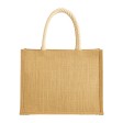 Borsa in juta con manici lunghi in corda e inserti colorati. Con soffietto FullGadgets.com