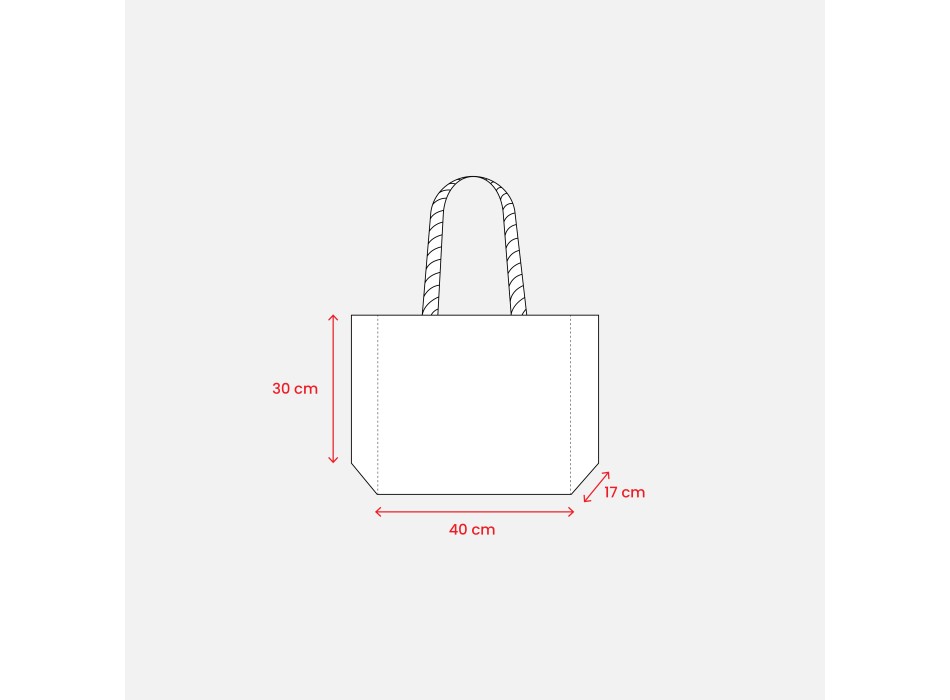 Borsa in juta con manici lunghi in corda e inserti colorati. Con soffietto FullGadgets.com