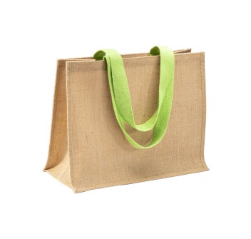 Borsa in juta, manici lunghi colorati e soffietto FullGadgets.com