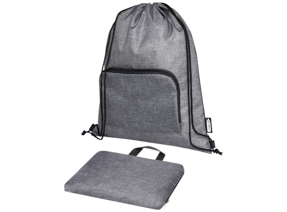 Borsa pieghevole con coulisse in materiale riciclato Ash - 7L FullGadgets.com
