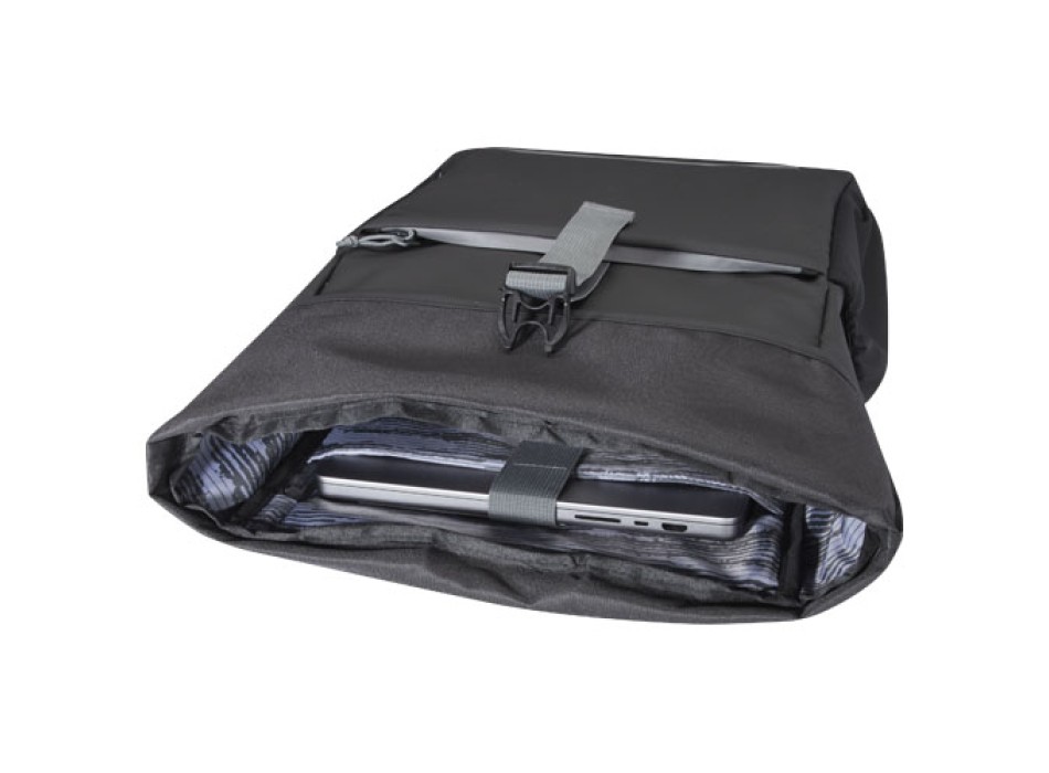 Borsa roll-top per bicicletta impermeabile in materiale riciclato certificato GRS per portatile da 15" Aqua FullGadgets.com