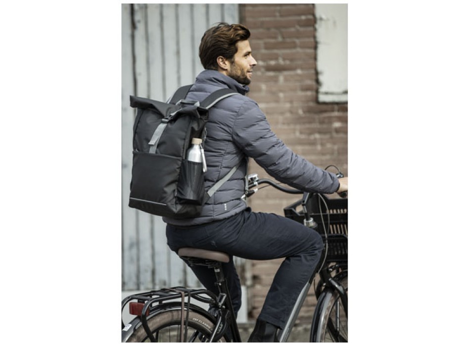 Borsa roll-top per bicicletta impermeabile in materiale riciclato certificato GRS per portatile da 15" Aqua FullGadgets.com