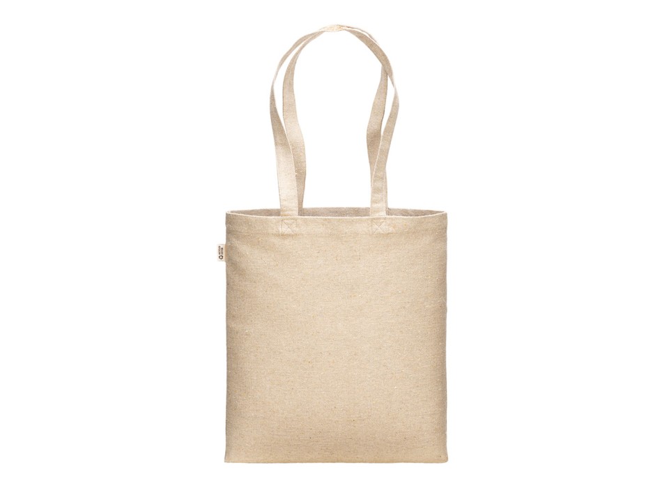 Borsa shopper in cotone riciclato 300 g/m2 con effetto melange con manici lunghi FullGadgets.com