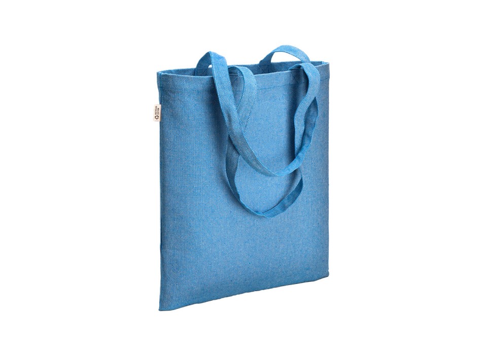 Borsa shopper in cotone riciclato 300 g/m2 con effetto melange con manici lunghi FullGadgets.com