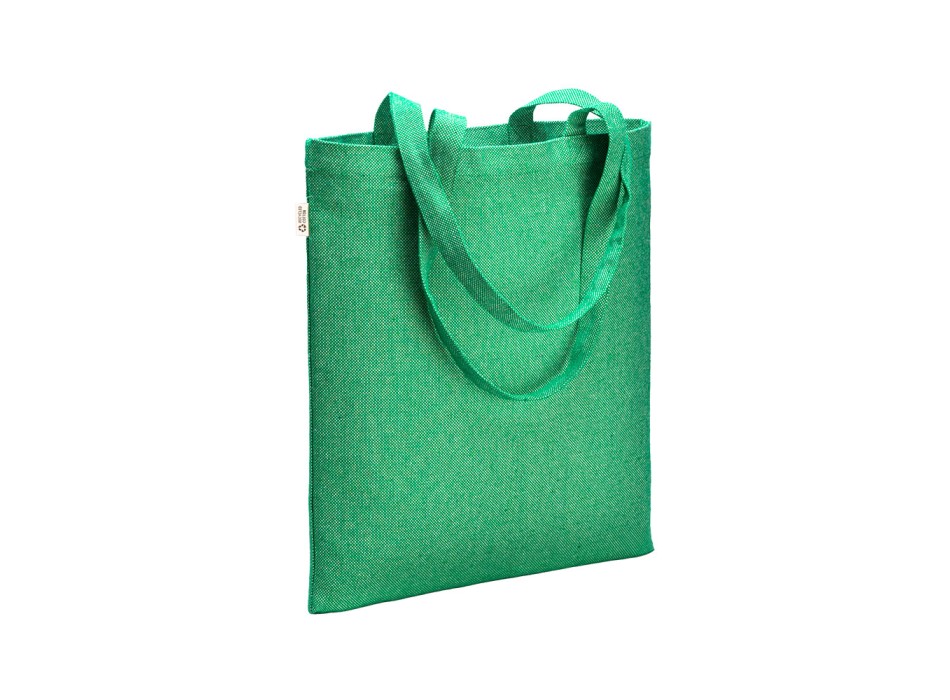 Borsa shopper in cotone riciclato 300 g/m2 con effetto melange con manici lunghi FullGadgets.com