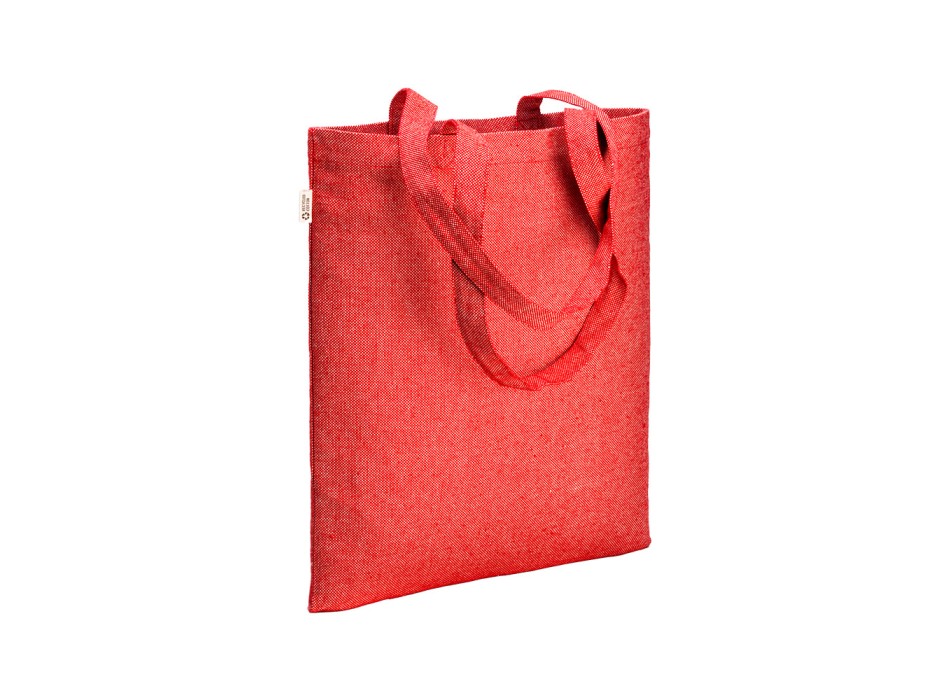 Borsa shopper in cotone riciclato 300 g/m2 con effetto melange con manici lunghi FullGadgets.com