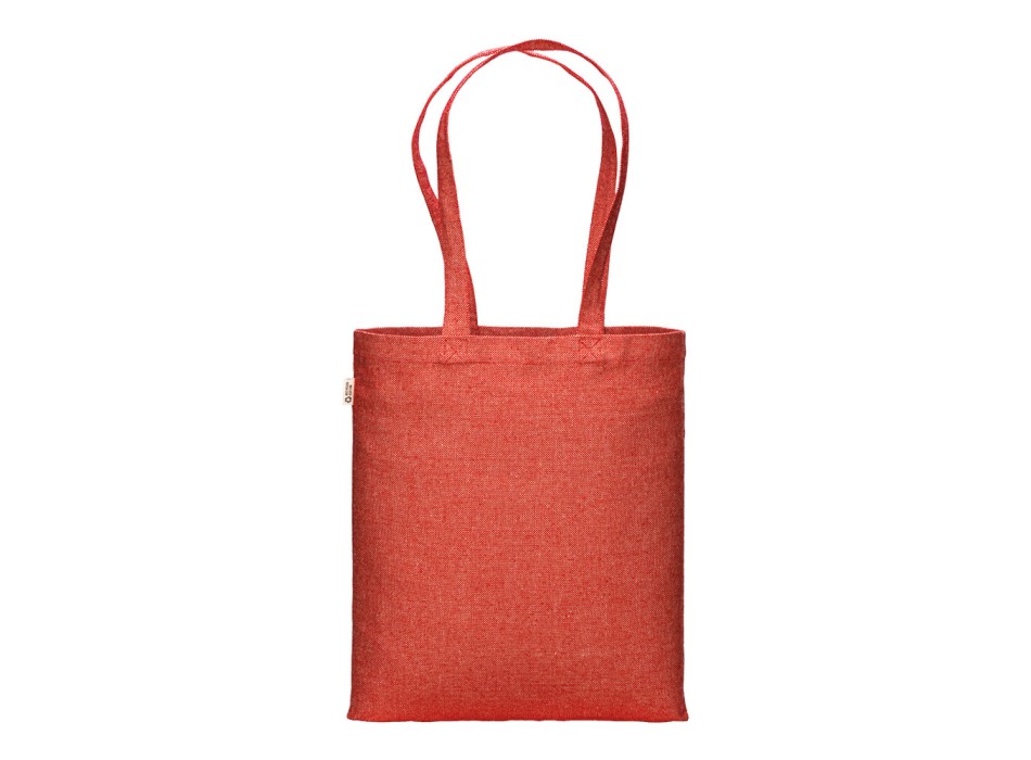 Borsa shopper in cotone riciclato 300 g/m2 con effetto melange con manici lunghi FullGadgets.com