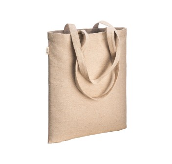 Borsa shopper in cotone riciclato 300 g/m2 con effetto melange con manici lunghi FullGadgets.com