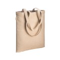 Borsa shopper in cotone riciclato 300 g/m2 con effetto melange con manici lunghi