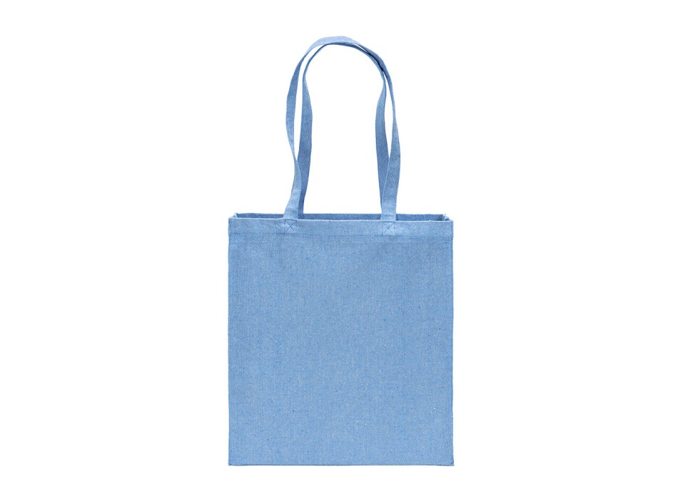 Borsa shopper in cotone riciclato 300 g/m2 con effetto mélange. Manici lunghi e soffietto FullGadgets.com