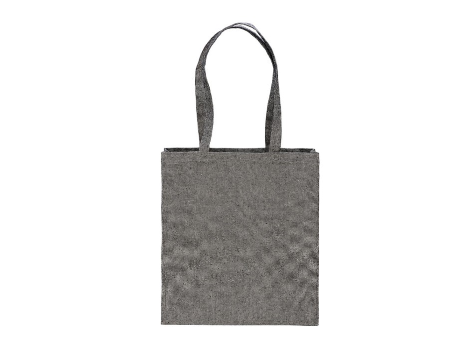 Borsa shopper in cotone riciclato 300 g/m2 con effetto mélange. Manici lunghi e soffietto FullGadgets.com