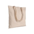 Borsa shopper naturale in cotone riciclato da 140 g/m2. È certificata GRS