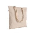 Borsa shopper naturale in cotone riciclato da 140 g/m2. È certificata GRS