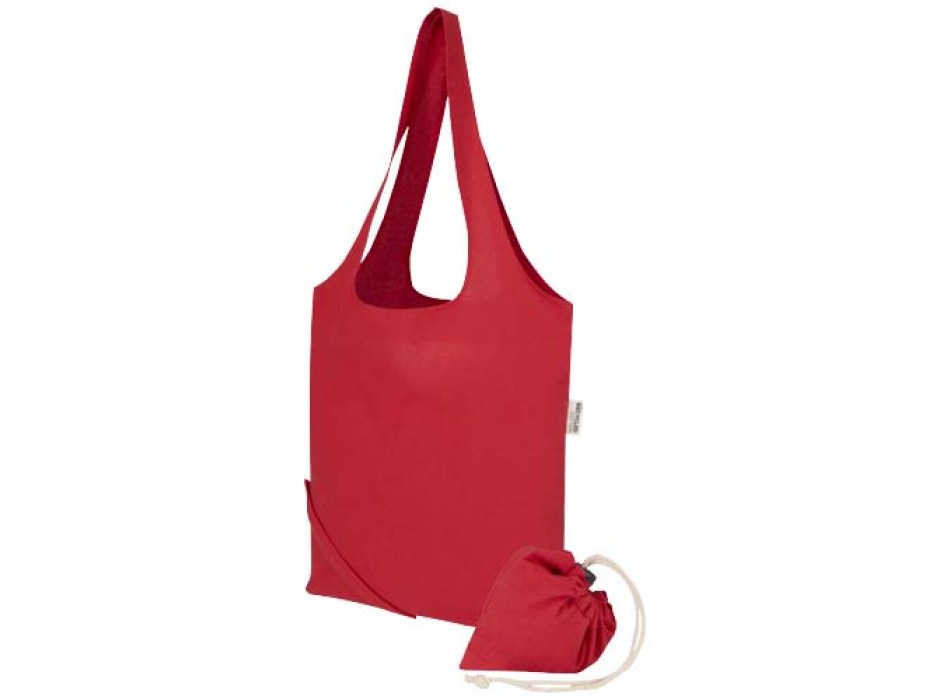Borsa tote pieghevole in misto cotone riciclato certificato GRS da 140 g/m² Madras Blend- 7L FullGadgets.com