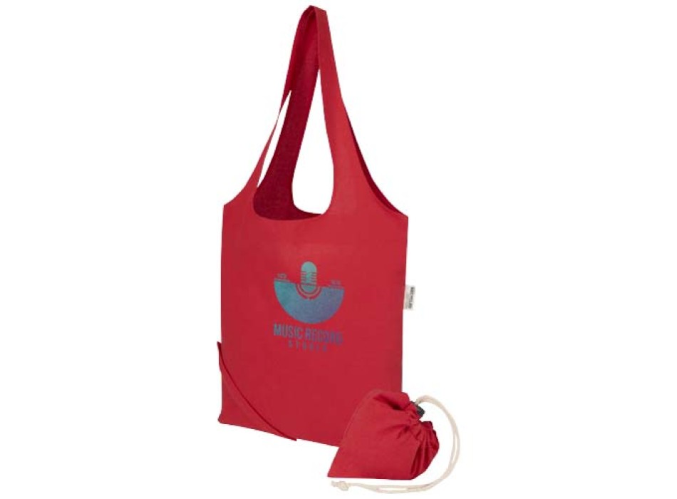 Borsa tote pieghevole in misto cotone riciclato certificato GRS da 140 g/m² Madras Blend- 7L FullGadgets.com