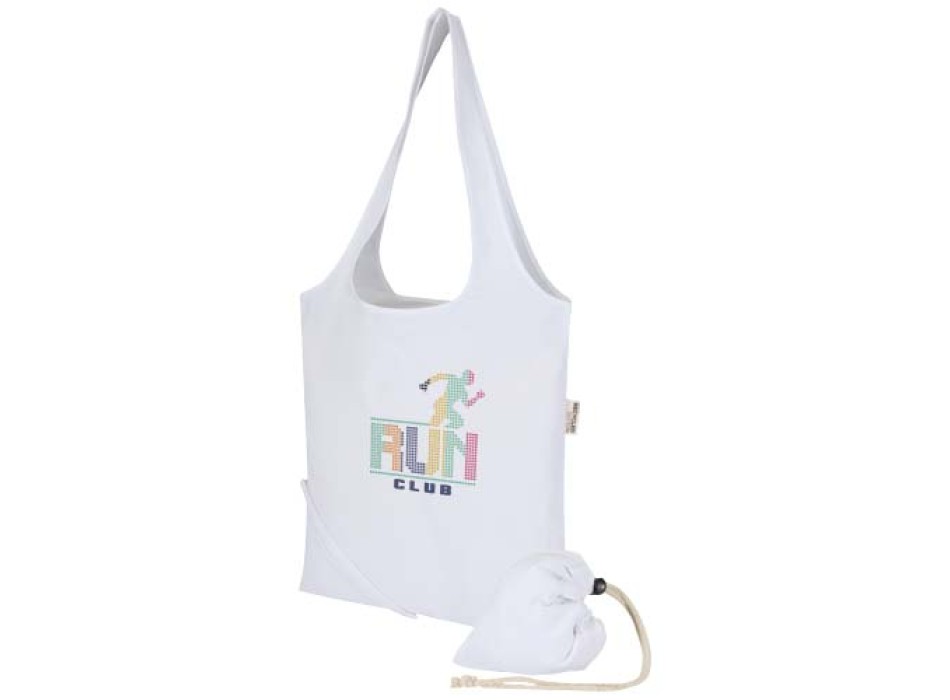 Borsa tote pieghevole in misto cotone riciclato certificato GRS da 140 g/m² Madras Blend- 7L FullGadgets.com