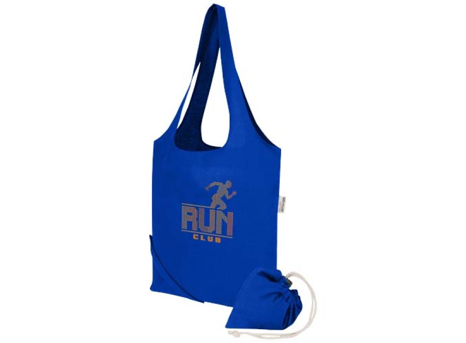 Borsa tote pieghevole in misto cotone riciclato certificato GRS da 140 g/m² Madras Blend- 7L FullGadgets.com