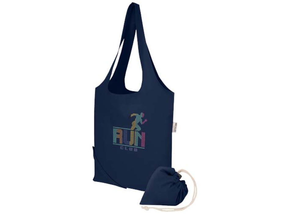 Borsa tote pieghevole in misto cotone riciclato certificato GRS da 140 g/m² Madras Blend- 7L FullGadgets.com