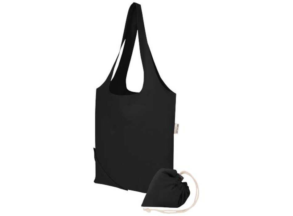 Borsa tote pieghevole in misto cotone riciclato certificato GRS da 140 g/m² Madras Blend- 7L FullGadgets.com