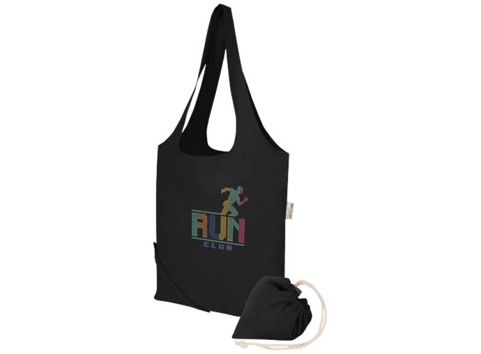 Borsa tote pieghevole in misto cotone riciclato certificato GRS da 140 g/m² Madras Blend- 7L FullGadgets.com