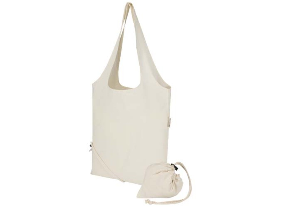 Borsa tote pieghevole in misto cotone riciclato certificato GRS da 140 g/m² Madras Blend- 7L FullGadgets.com