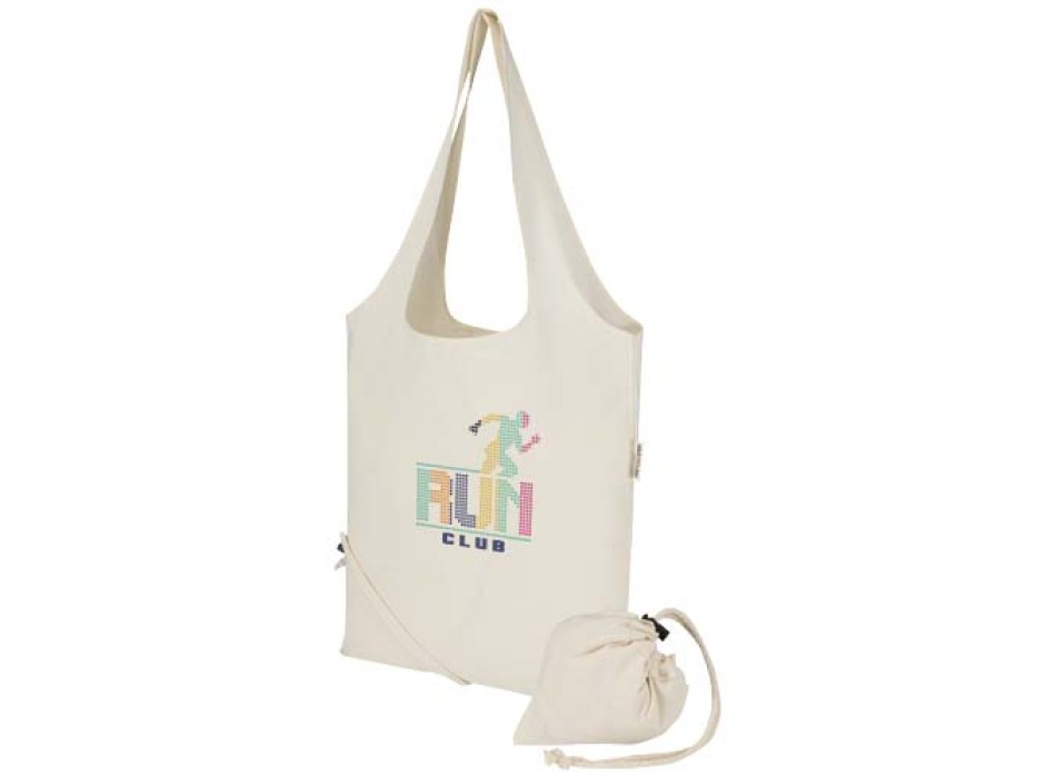 Borsa tote pieghevole in misto cotone riciclato certificato GRS da 140 g/m² Madras Blend- 7L FullGadgets.com