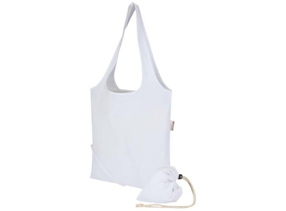 Borsa tote pieghevole in misto cotone riciclato certificato GRS da 140 g/m² Madras Blend- 7L FullGadgets.com