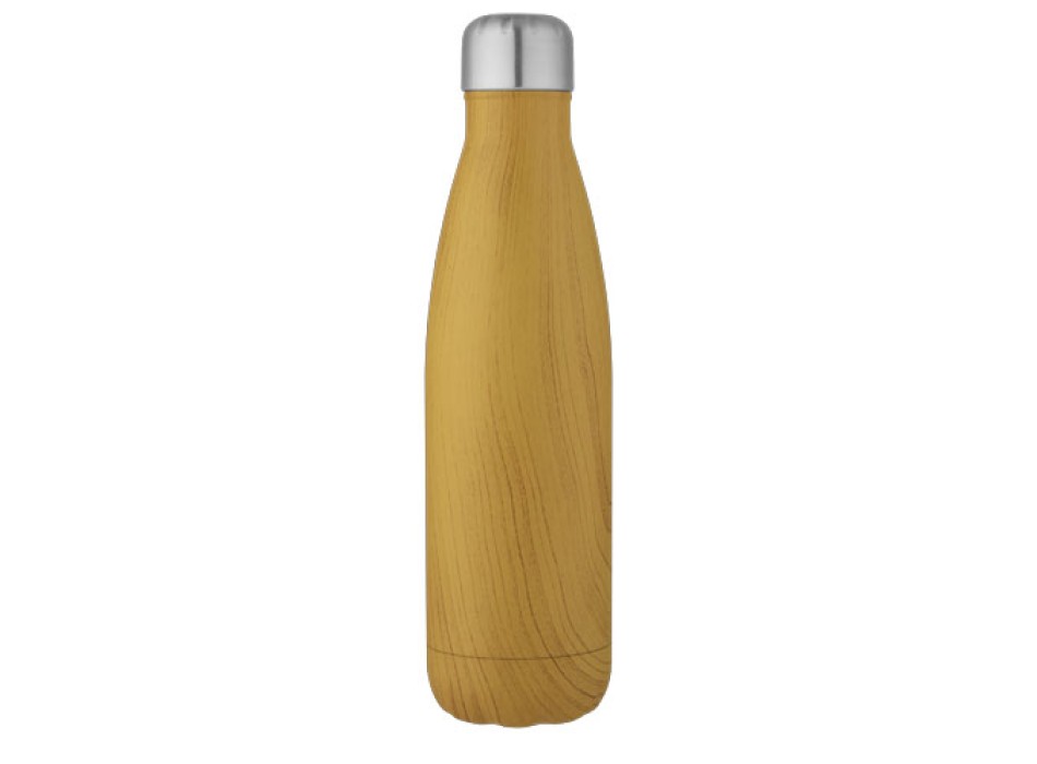 Bottiglia Cove da 500 ml con isolamento sottovuoto in acciaio inossidabile e motivo ornamentale in legno FullGadgets.com