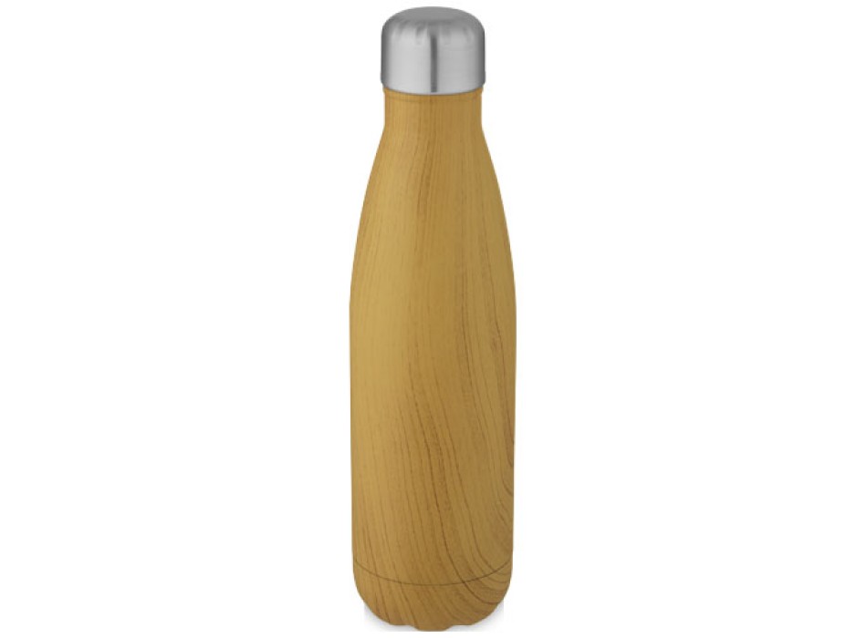 Bottiglia Cove da 500 ml con isolamento sottovuoto in acciaio inossidabile e motivo ornamentale in legno FullGadgets.com
