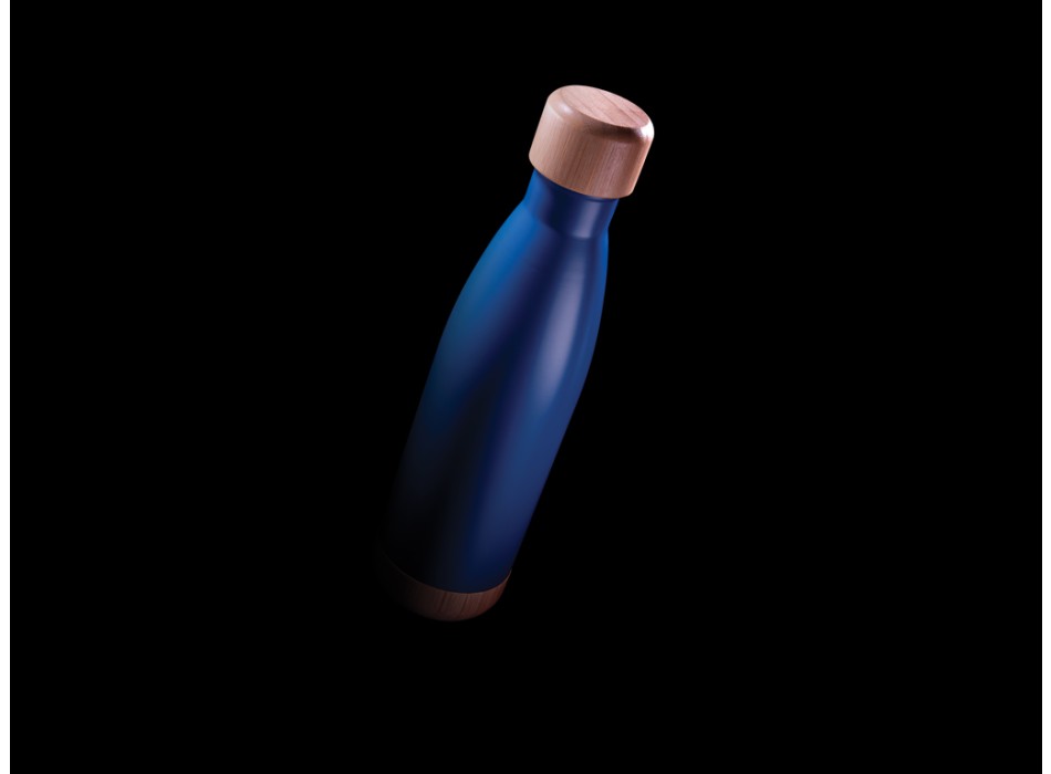 Bottiglia termica in acciaio con tappo e fondo in bambù FullGadgets.com
