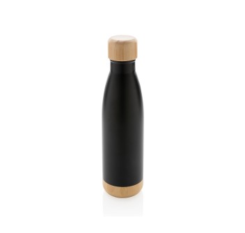 Bottiglia termica in acciaio con tappo e fondo in bambù FullGadgets.com