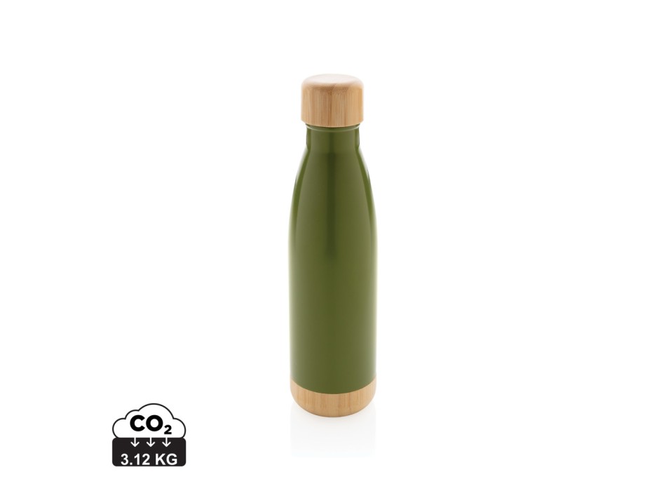 Bottiglia termica in acciaio con tappo e fondo in bambù FullGadgets.com