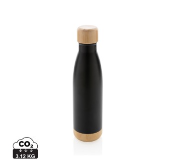 Bottiglia termica in acciaio con tappo e fondo in bambù FullGadgets.com