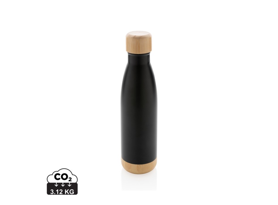 Bottiglia termica in acciaio con tappo e fondo in bambù FullGadgets.com