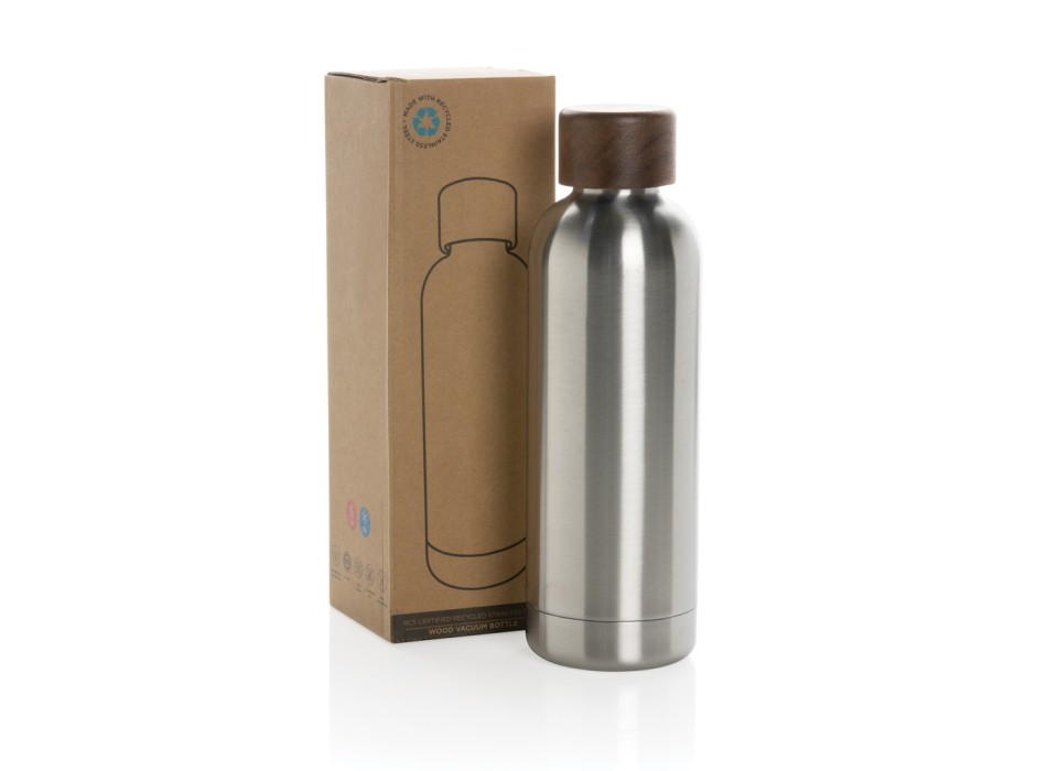 Bottiglia termica Wood in acciaio riciclato  certificato RCS FullGadgets.com